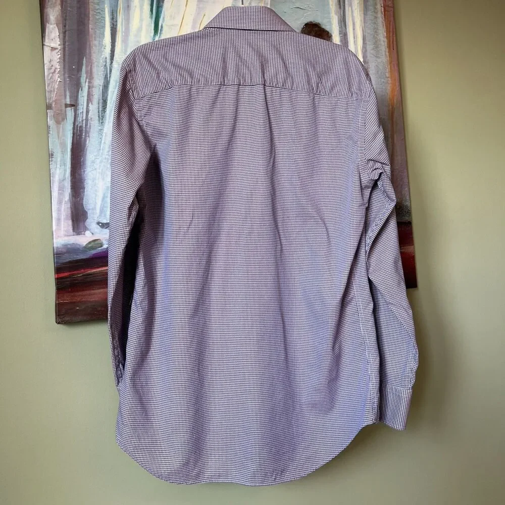 BUGATCHI 15 32/33 Men's Long Sleeve Button Down Blue Purple EXCELLENT